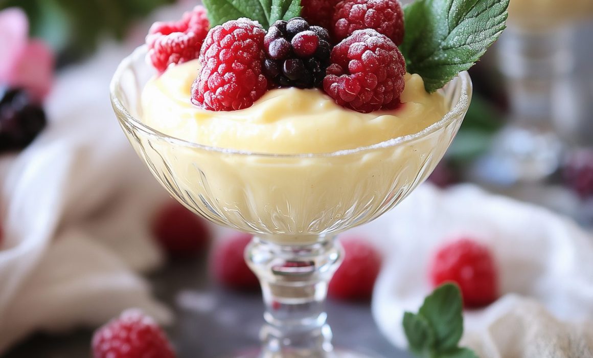 Champagne Sabayon recipe with berries and mint