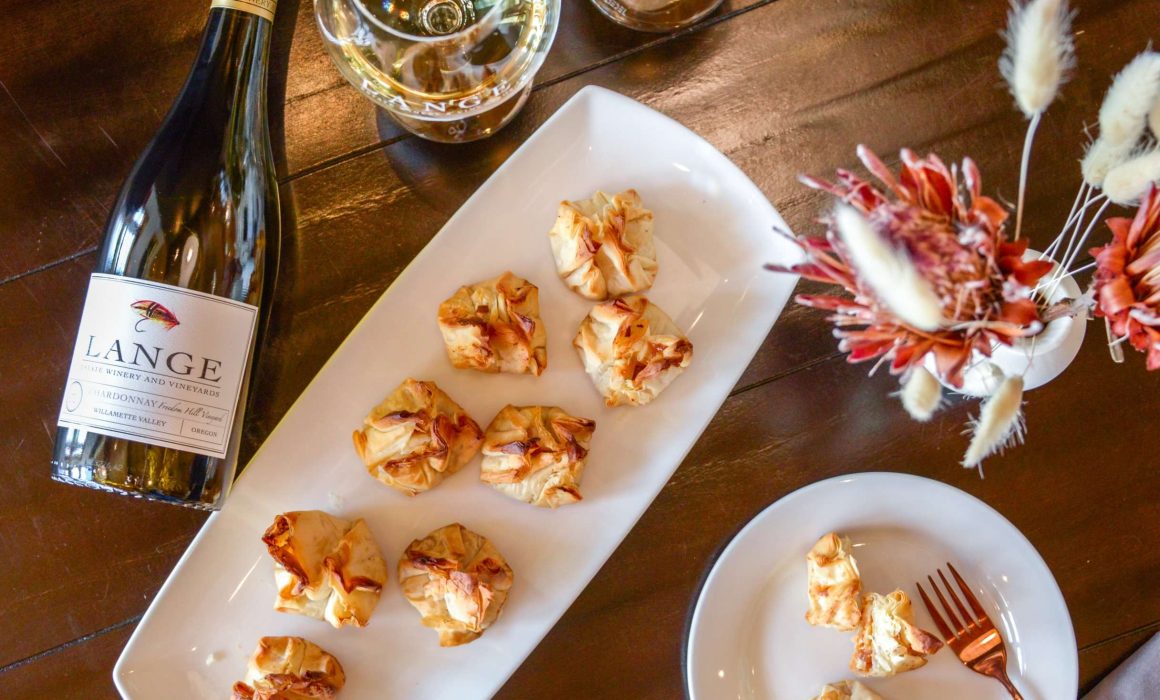 Baked Raclette Filo Puffs & Lange Chardonnay